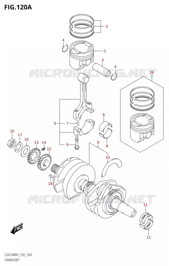 CRANKSHAFT Suzuki MOTO 250 GSX-R 2021  GSX250R M1 (P28)