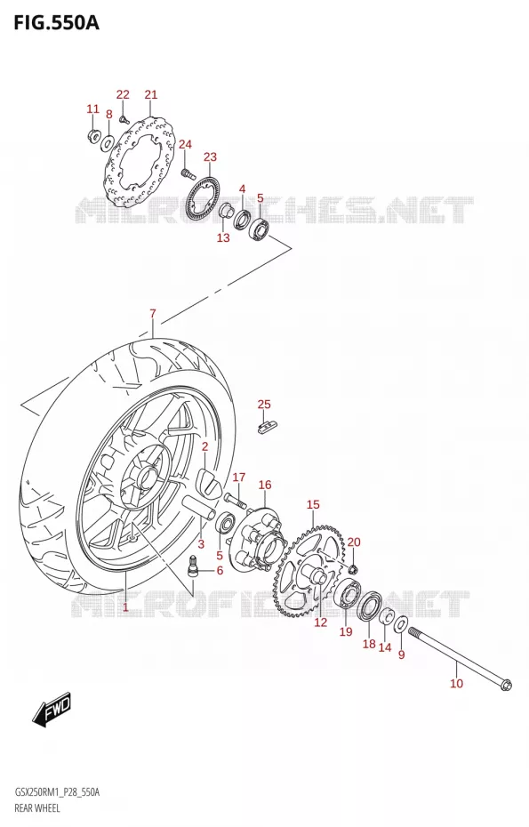 REAR WHEEL Suzuki MOTO 250 GSX-R 2021  GSX250R M1 (P28)