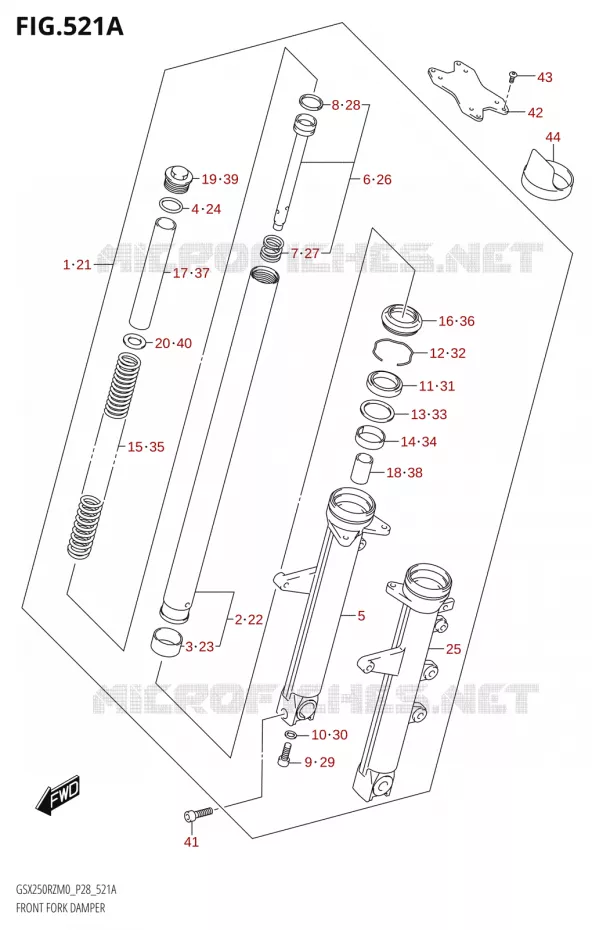 FRONT FORK Suzuki MOTO 250 GSX-R 2020  GSX250RZ M0 E03,E28,E33