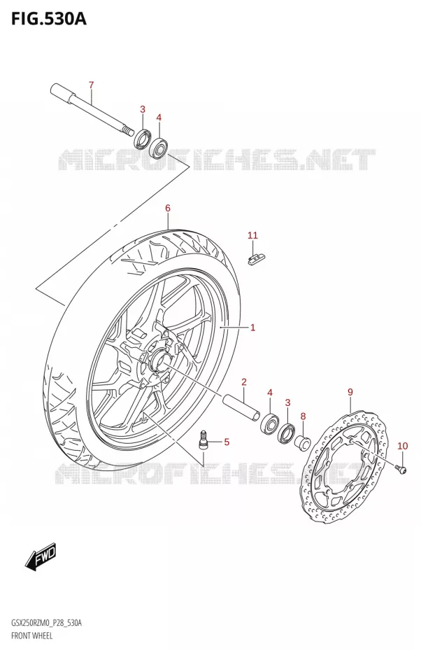 FRONT WHEEL Suzuki MOTO 250 GSX-R 2020  GSX250RZ M0 E03,E28,E33
