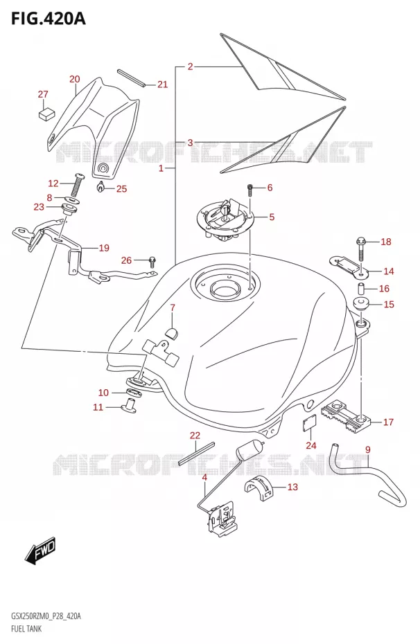 FUEL TANK Suzuki MOTO 250 GSX-R 2020  GSX250RZ M0 E03,E28,E33