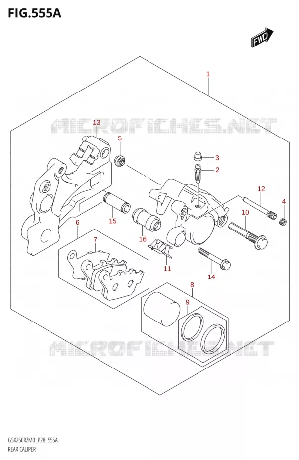 REAR CALIPER Suzuki MOTO 250 GSX-R 2020  GSX250RZ M0 E03,E28,E33