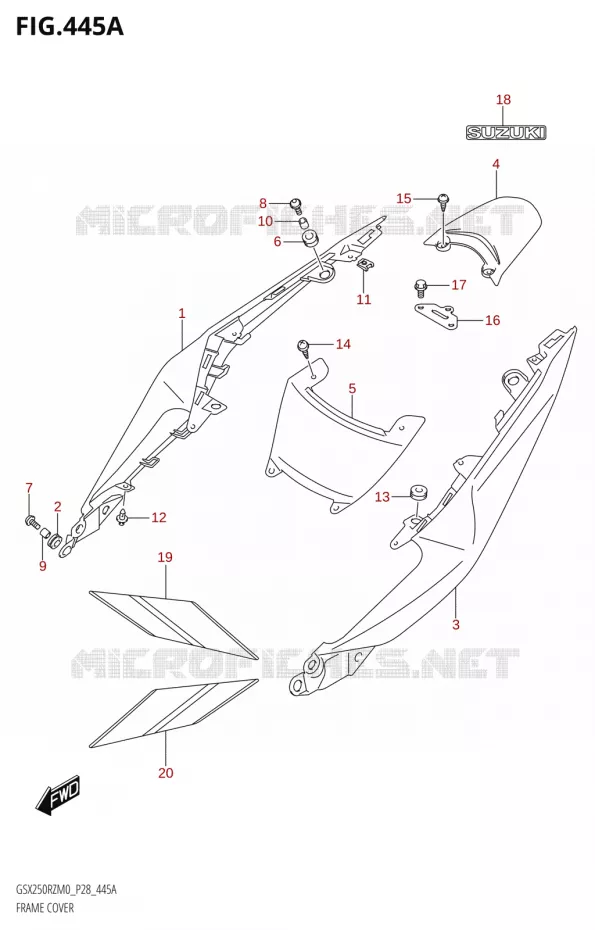 REAR FAIRING Suzuki MOTO 250 GSX-R 2020  GSX250RZ M0 E03,E28,E33
