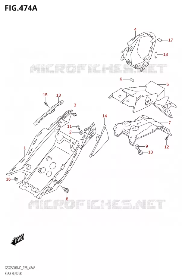 REAR FENDER Suzuki MOTO 250 GSX-R 2020  GSX250RZ M0 E03,E28,E33