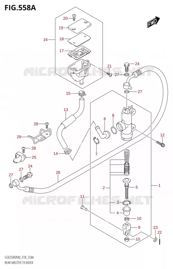 REAR MASTER CYLINDER Suzuki MOTO 250 GSX-R 2020  GSX250RZ M0 E03,E28,E33