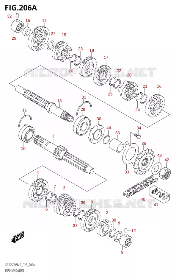 TRANSMISSION Suzuki MOTO 250 GSX-R 2020  GSX250RZ M0 E03,E28,E33