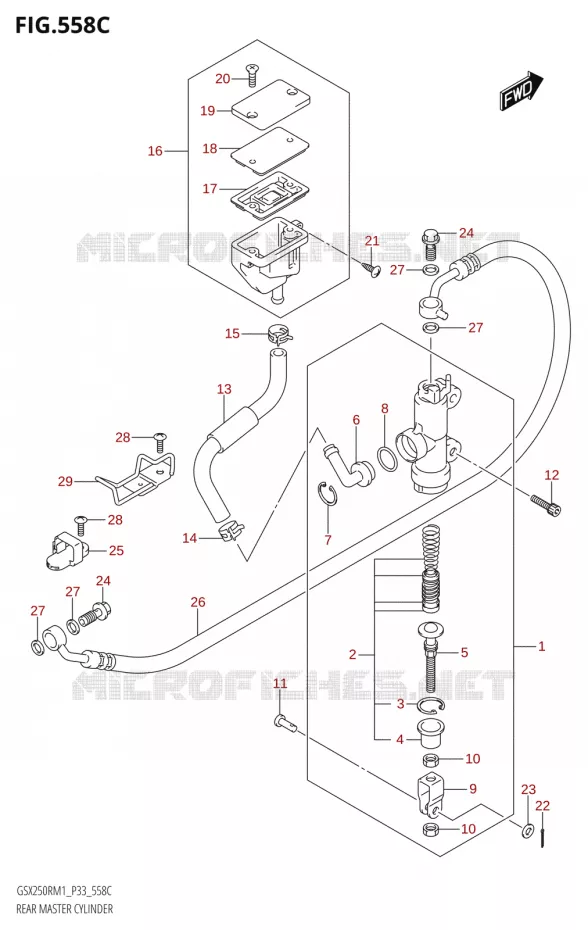 REAR BRAKE MASTER CYLINDER (GSX250R) Suzuki MOTO 250 GSX-R 2021  GSX250R M1 (P33)