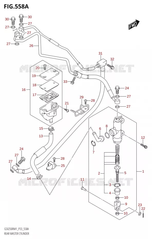 REAR BRAKE MASTER CYLINDER (GSX250RA) Suzuki MOTO 250 GSX-R 2021  GSX250R M1 (P33)