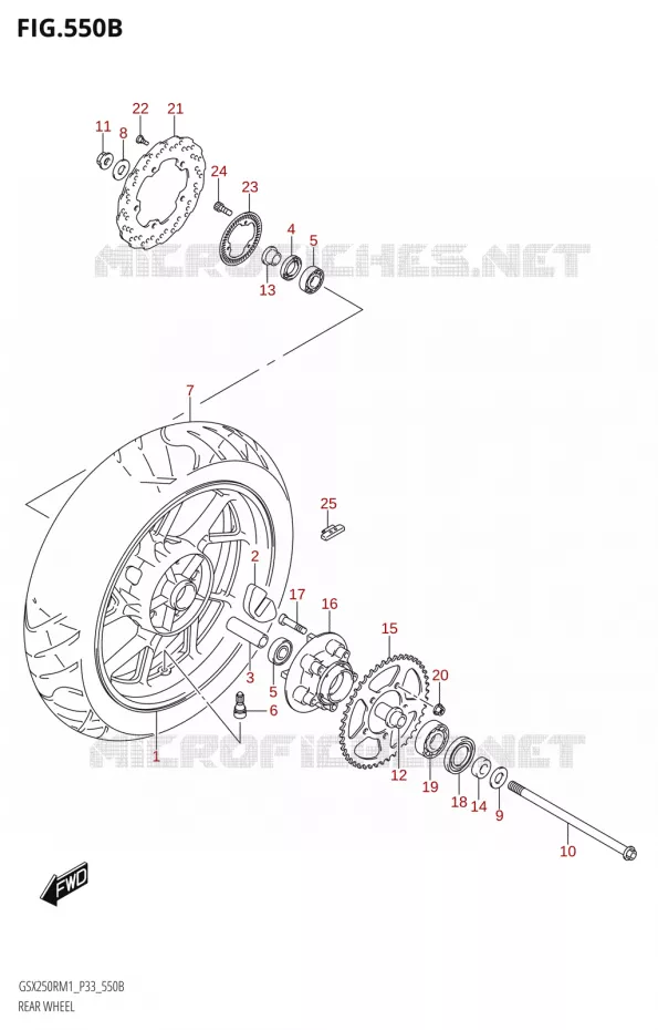 REAR WHEEL (GSX250RA) Suzuki MOTO 250 GSX-R 2021  GSX250R M1 (P33)