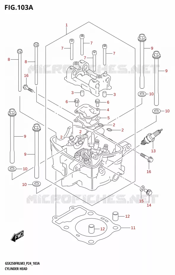 CYLINDER HEAD Suzuki MOTO 250 GSX-R 2023  GSX250FRLX / GSX250FRL M3 (P24)