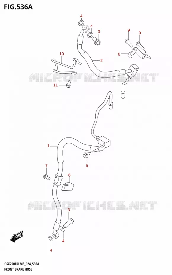 FRONT BRAKE HOSE Suzuki MOTO 250 GSX-R 2023  GSX250FRLX / GSX250FRL M3 (P24)