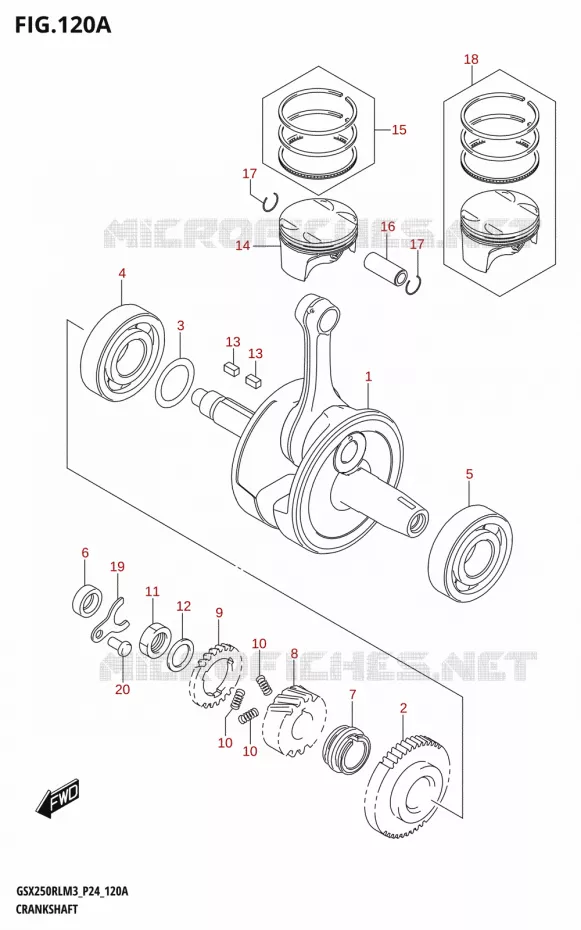 CRANKSHAFT Suzuki MOTO 250 GSX-R 2023  GSX250RL M3 (P24)
