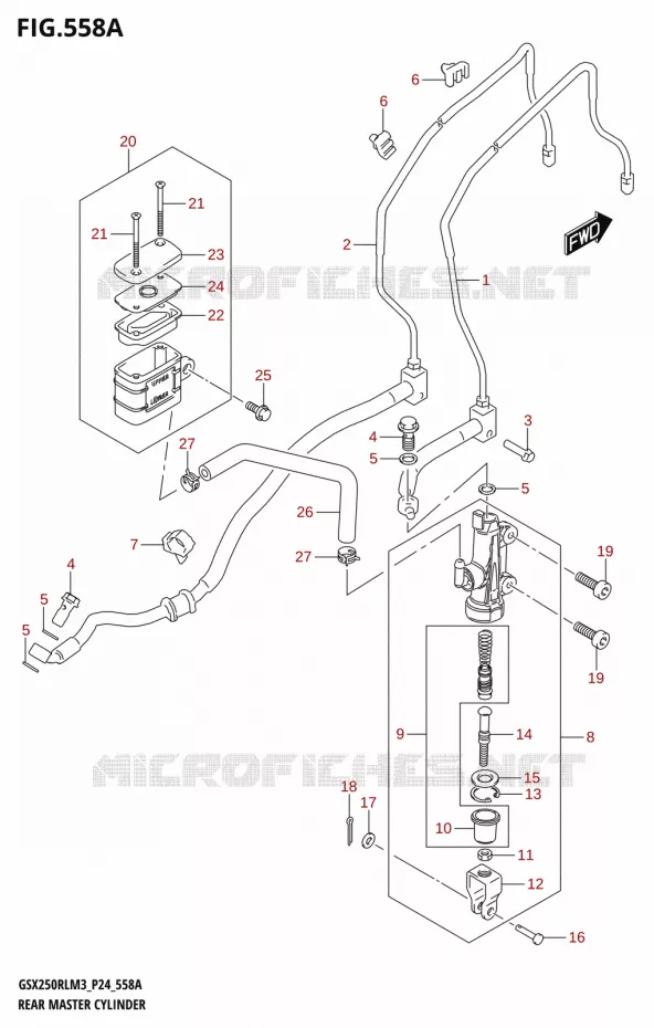 REAR BRAKE MASTER CYLINDER Suzuki MOTO 250 GSX-R 2023  GSX250RL M3 (P24)