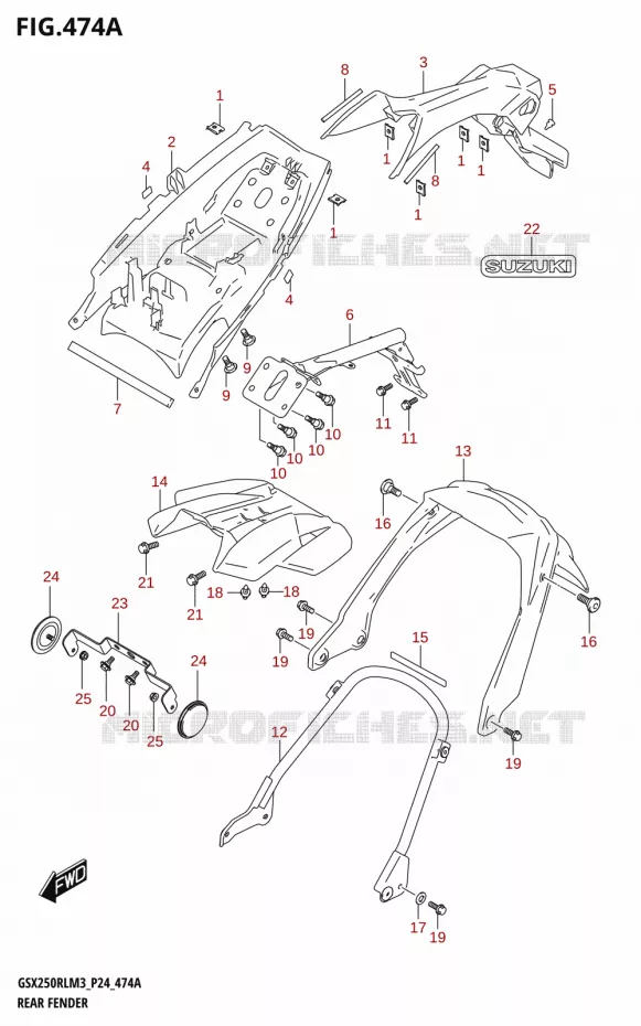 REAR FENDER Suzuki MOTO 250 GSX-R 2023  GSX250RL M3 (P24)