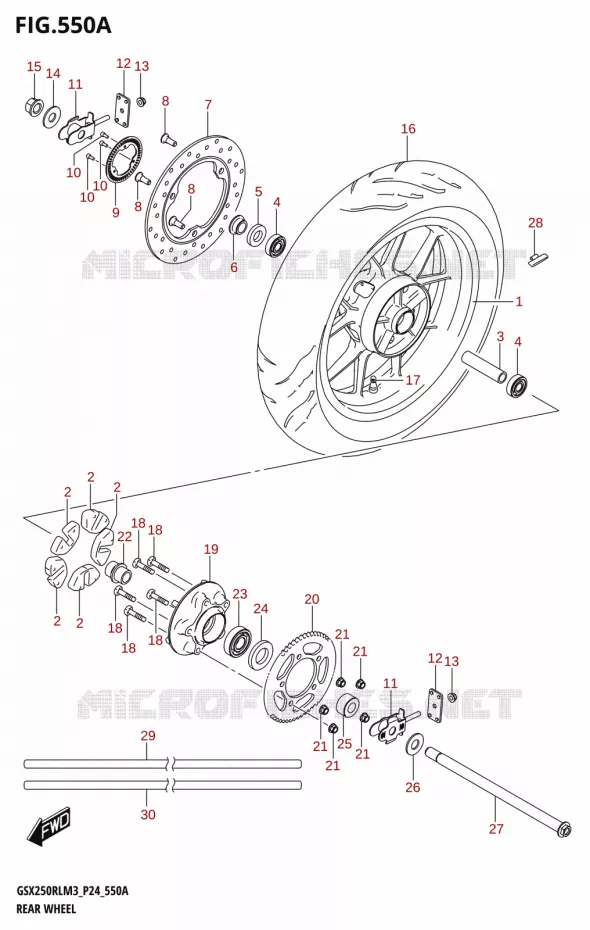 REAR WHEEL Suzuki MOTO 250 GSX-R 2023  GSX250RL M3 (P24)