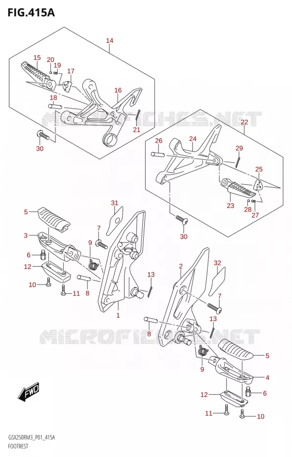 FOOTREST Suzuki MOTO 250 GSX-R 2023  GSX250RRLJ M3 (P01)