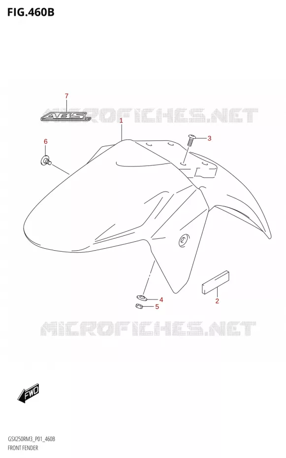 FRONT FENDER (GSX250RRLZ:M3:P01) Suzuki MOTO 250 GSX-R 2023  GSX250RRLJ M3 (P01)