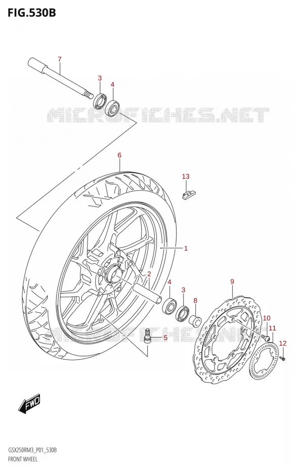 FRONT WHEEL (GSX250RRLZ:M3:P01) Suzuki MOTO 250 GSX-R 2023  GSX250RRLJ M3 (P01)