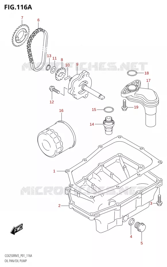 OIL PAN - OIL PUMP Suzuki MOTO 250 GSX-R 2023  GSX250RRLJ M3 (P01)