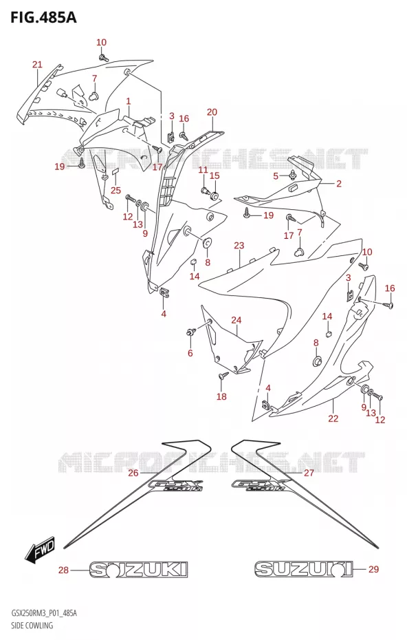 SIDE FAIRING (GSX250RRLJ:M3:P01) Suzuki MOTO 250 GSX-R 2023  GSX250RRLJ M3 (P01)