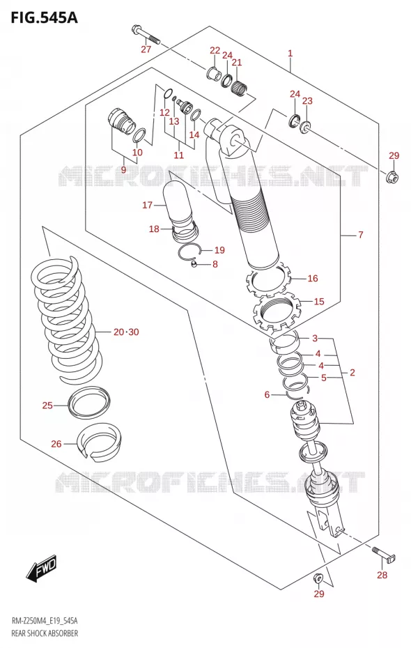REAR SHOCK ABSORBER Suzuki MOTO 250 RM-Z 2024  RM-Z250 M4 (E19)