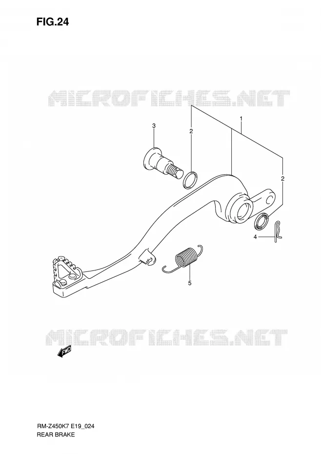 BRAKE PEDAL Suzuki MOTO 450 RM-Z 2007  RM-Z450K7(E19)