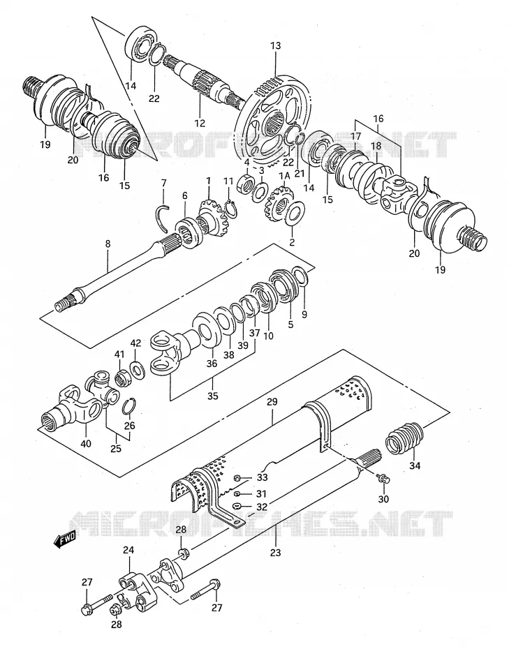 DRIVESHAFT (MODEL S) Suzuki QUAD 300 KINGQUAD 1995  LT-F4WDXS(E28)