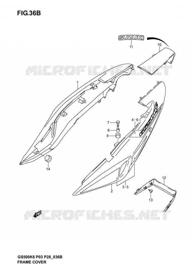 FAIRING (GS500FK4) Suzuki MOTO 500 GS-E 2005  GS500K5(P3)