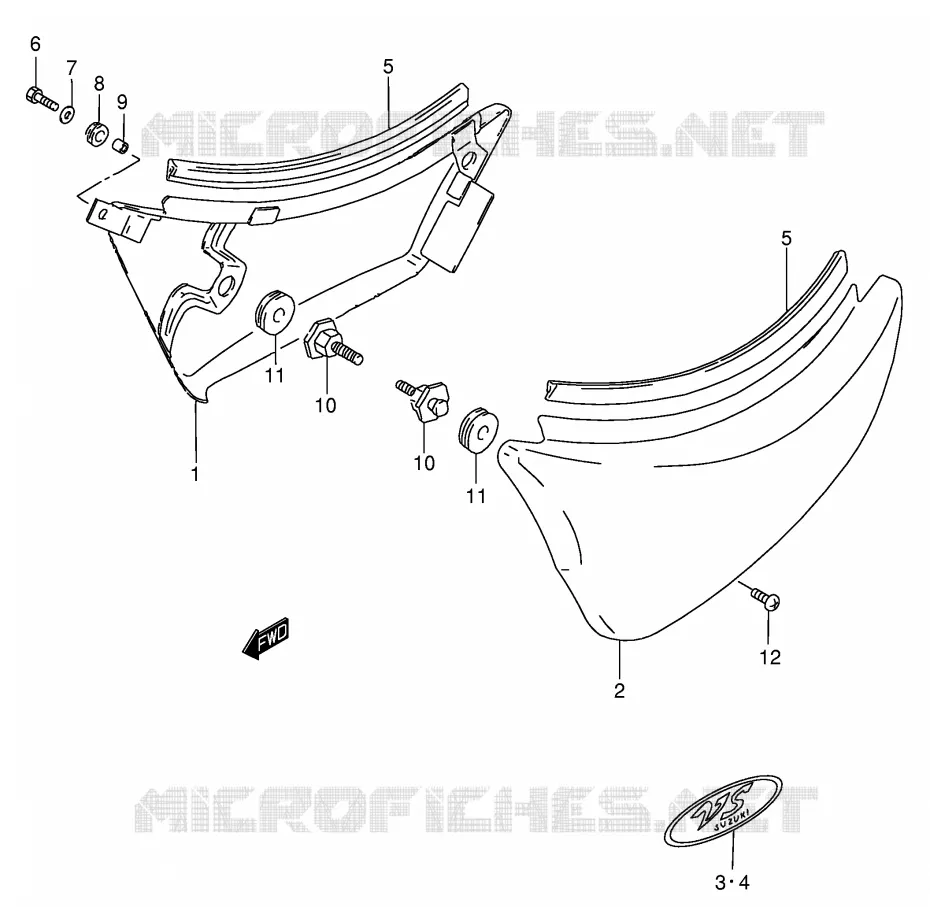 FAIRING (MODEL K1/K2/K3/K4) Suzuki MOTO 800 INTRUDER 2002  VS800GLK2(E3/E28)