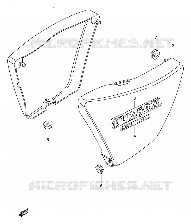 FAIRING (MODEL V/W) Suzuki MOTO 250 TU 2000  TU250XY(E2)