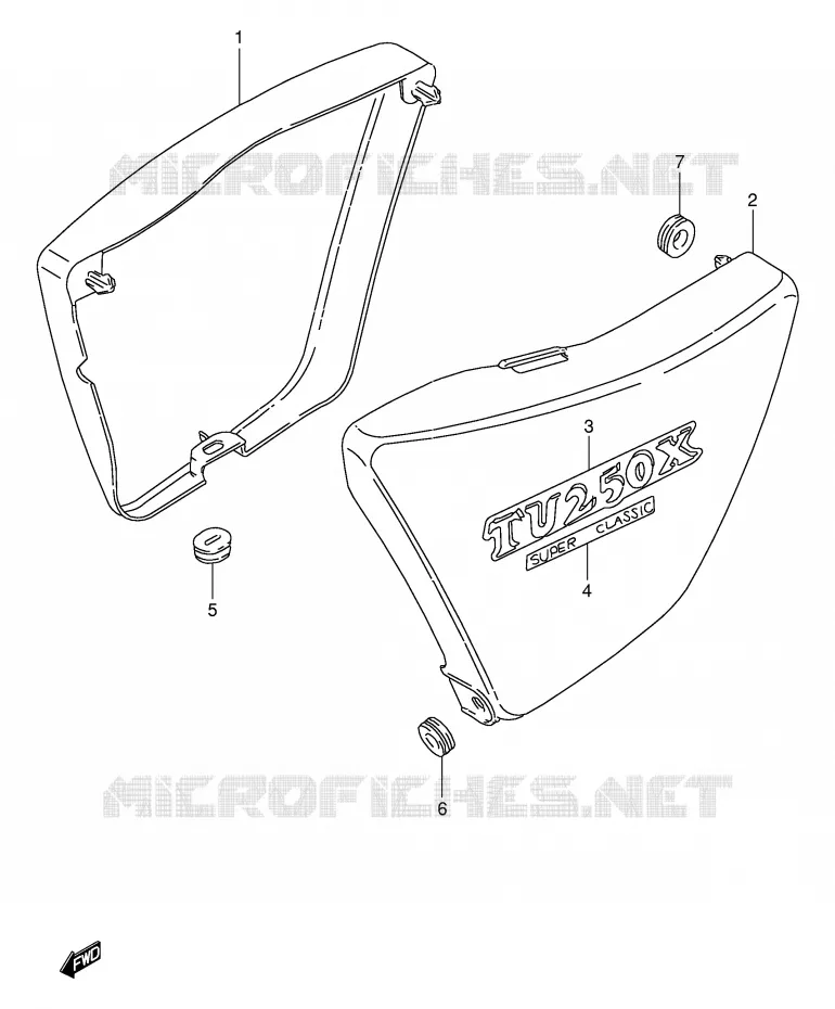 FAIRING (MODEL X) Suzuki MOTO 250 TU 2001  TU250XK1(E2)