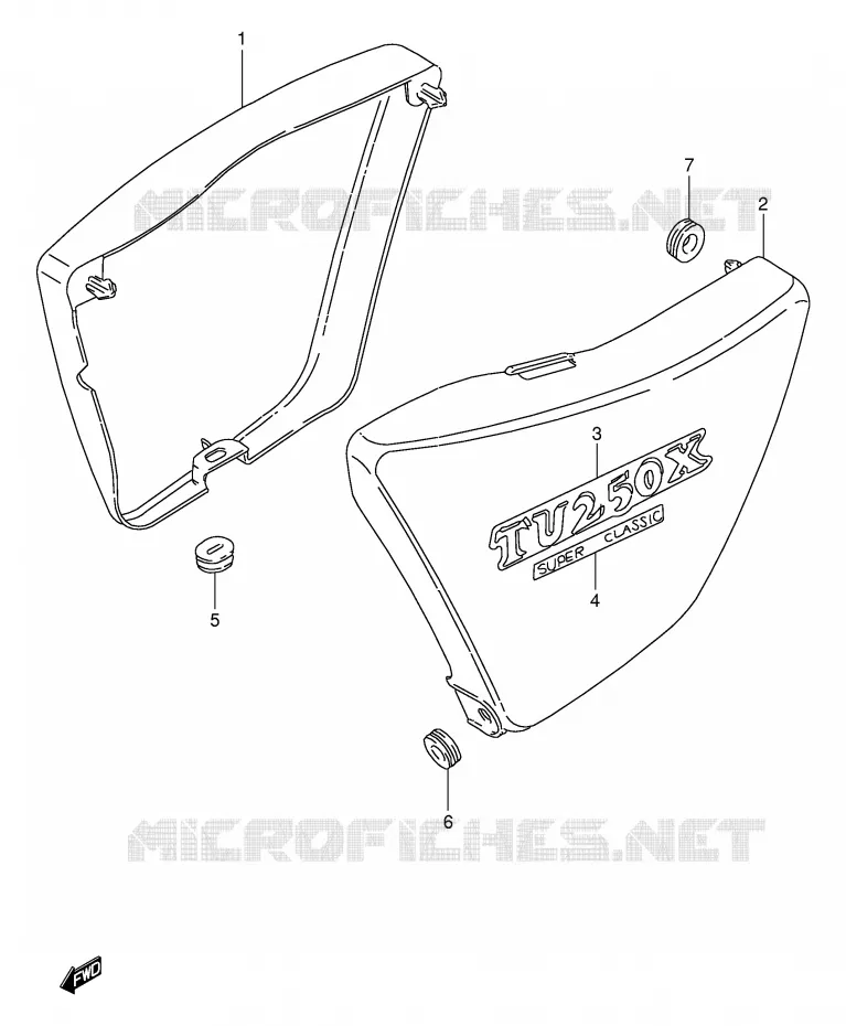 FAIRING (MODEL Y/K1) Suzuki MOTO 250 TU 2000  TU250XY(E2)