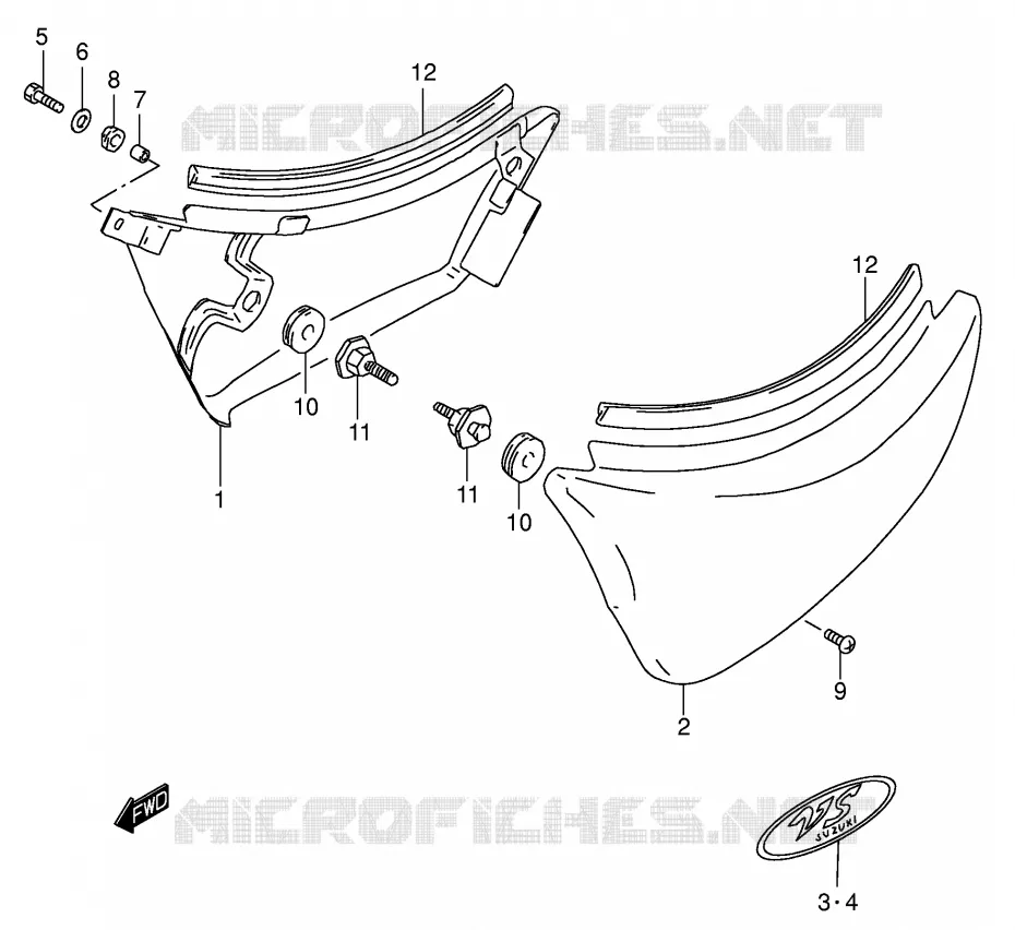 FAIRING Suzuki MOTO 800 INTRUDER 2002  VS800GLK2(E22)