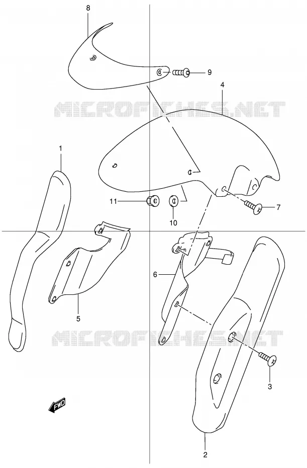 FRONT FENDER (MODEL Y) Suzuki MOTO 50 STREET-MAGIC 2000  TR50SY(E2)