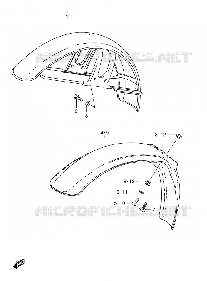 FRONT FENDER (MODEL Z/L/R) Suzuki MOTO 125 TS-ER 1982  TS125ERZ(E1)