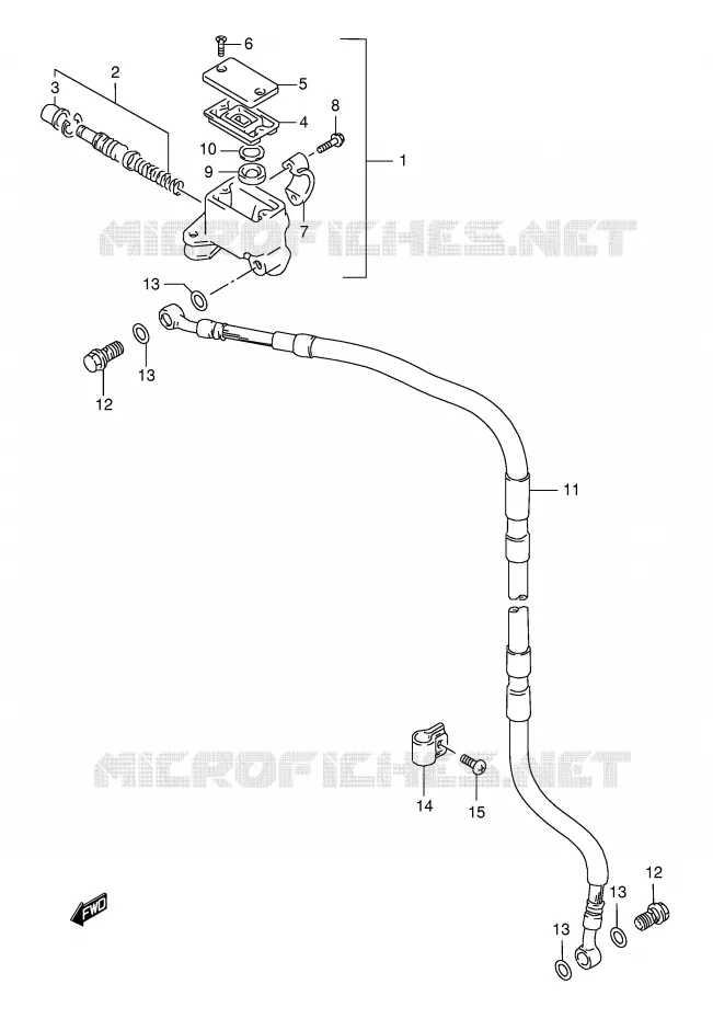 FRONT MASTER CYLINDER (MODEL R P9) Suzuki MOTO 125 TS-ER 1992  TS125ERCN(E1)