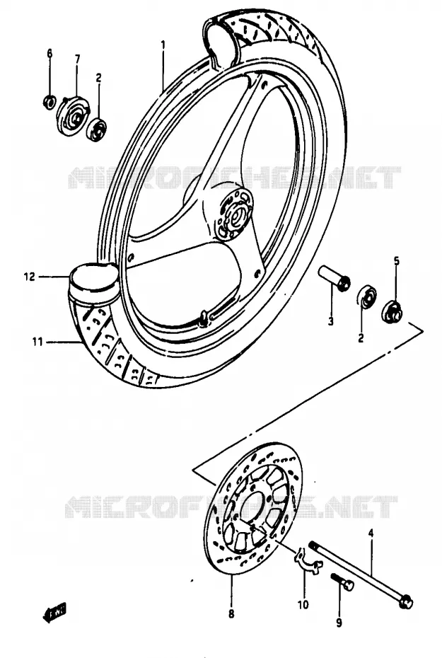 FRONT WHEEL Suzuki MOTO 50 Autres-modeles 1994  TV50R(M/R)