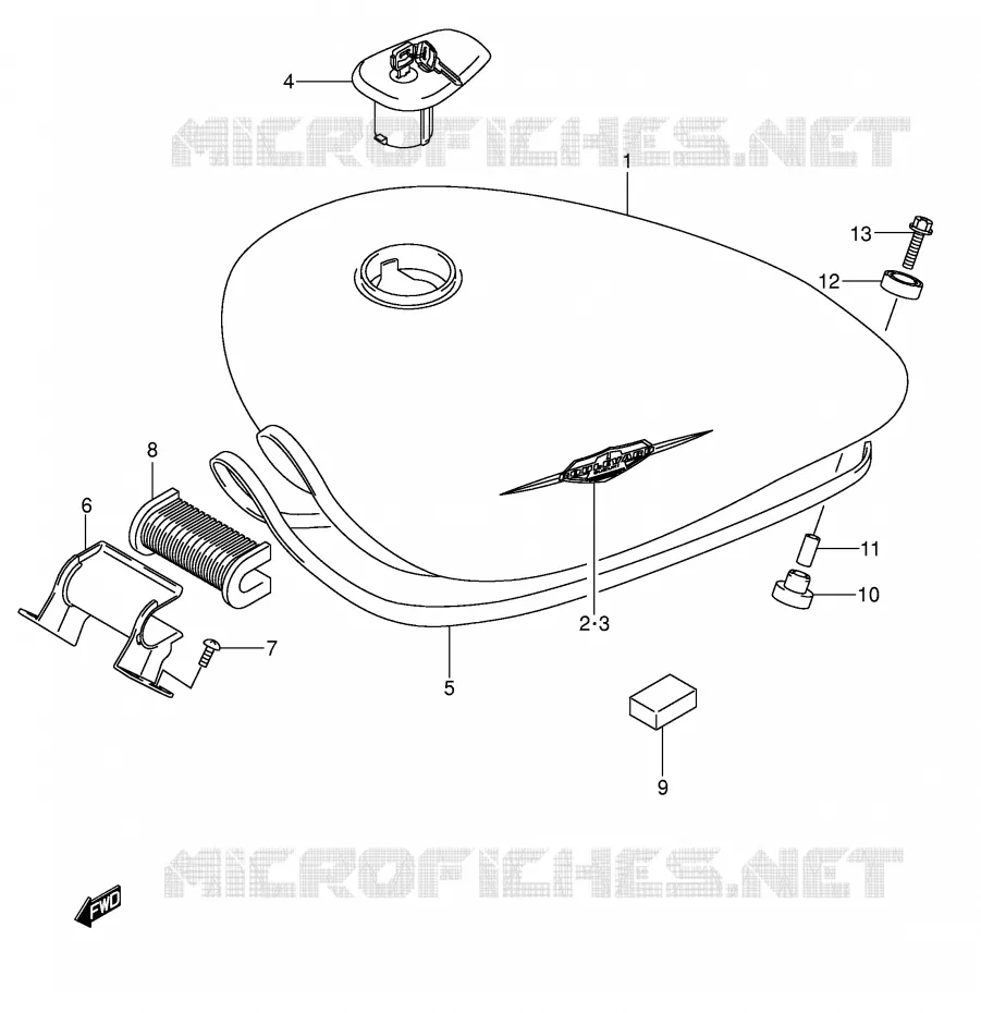 FUEL TANK (MODEL K5) Suzuki MOTO 800 INTRUDER 2002  VS800GLK2(E3/E28)