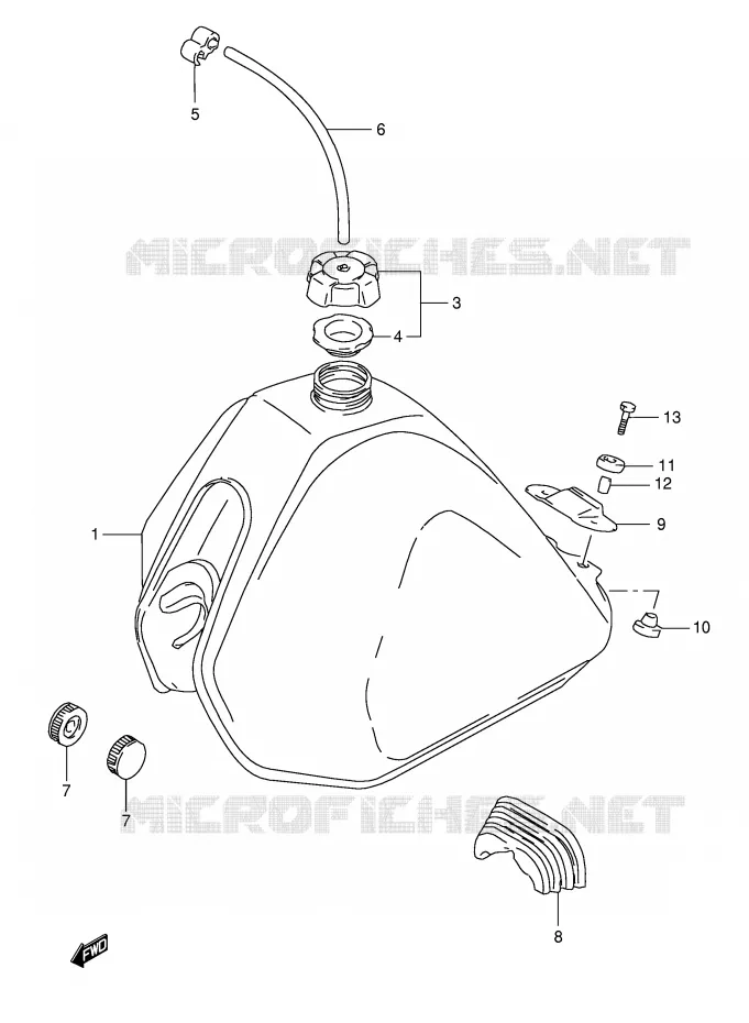FUEL TANK (MODEL R P31) Suzuki MOTO 125 TS-ER 1992  TS125ERCN(E1)