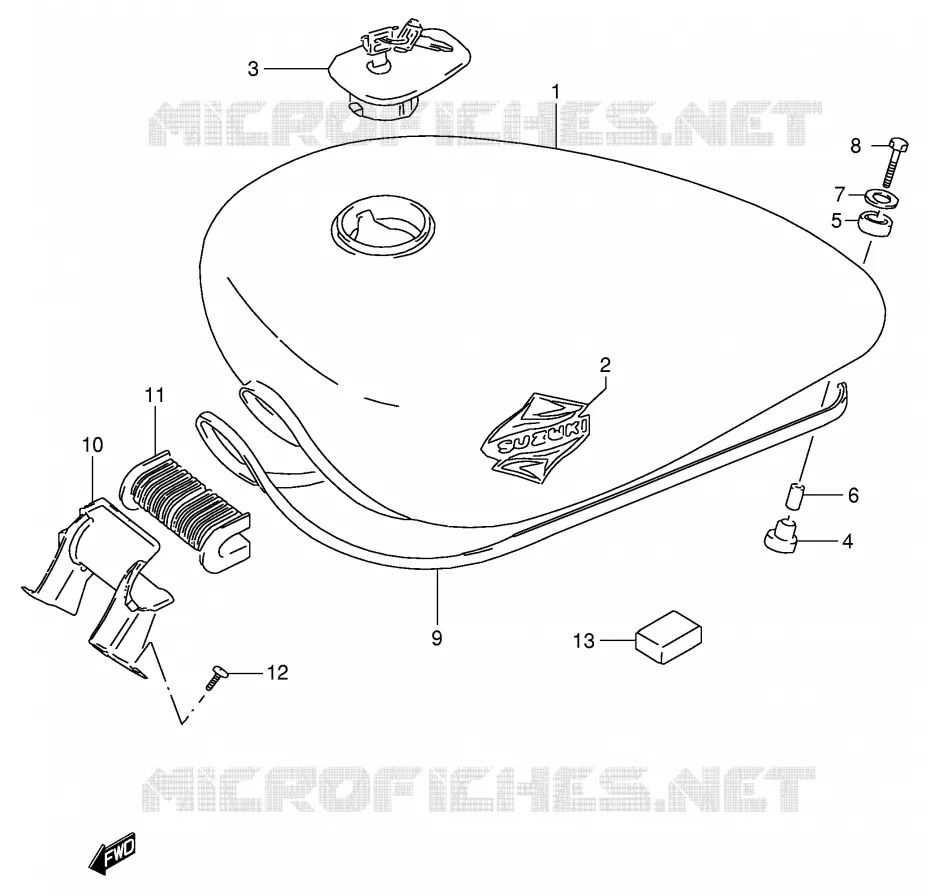 FUEL TANK (MODEL S) Suzuki MOTO 800 INTRUDER 1992  VS800GLN(E2)