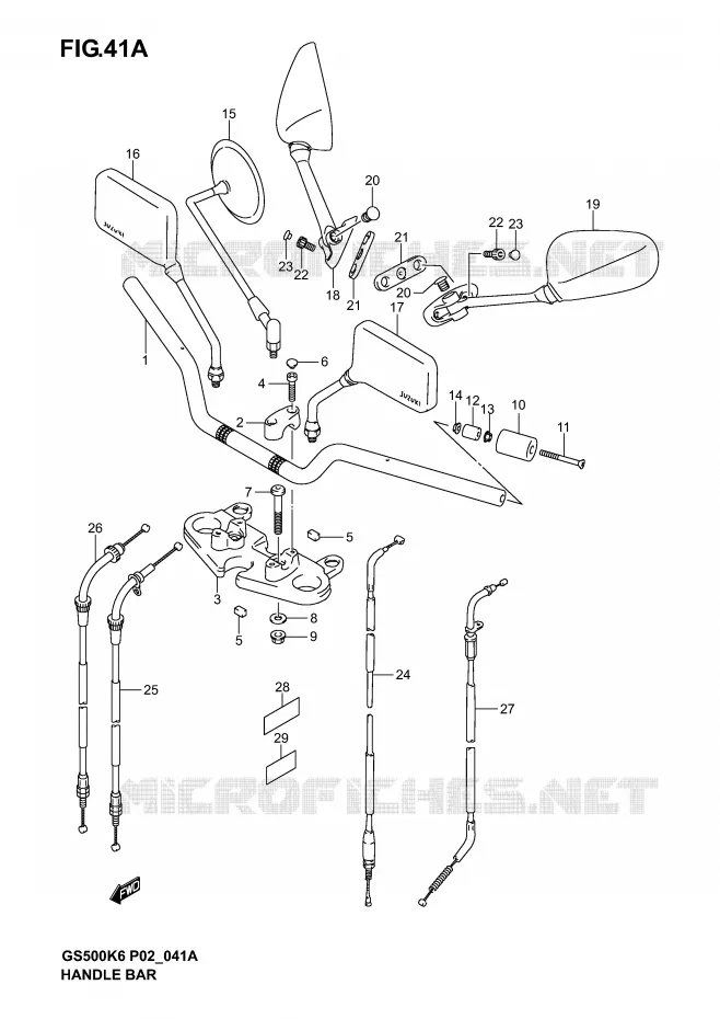 HANDLEBAR (MODEL K4/K5/K6) Suzuki MOTO 500 GS-F 2005  GS500FK5(P19)