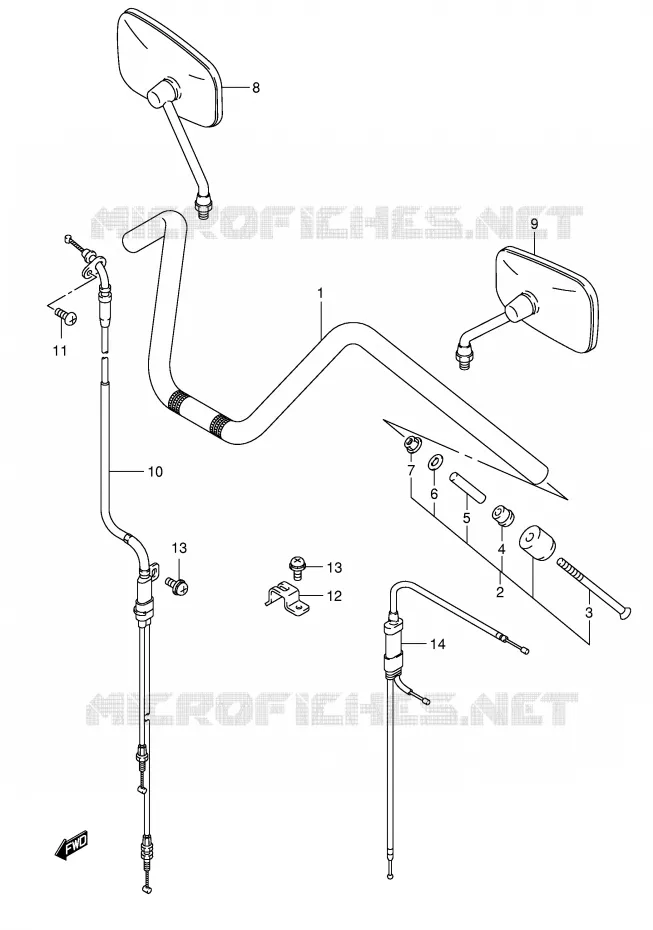 HANDLEBAR (MODEL K4) Suzuki MOTO 1400 INTRUDER 2005  VS1400K5(E3/E28)