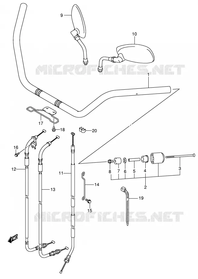 HANDLEBAR (MODEL K5) Suzuki MOTO 800 VOLUSIA 2001  VL800K1(E2)