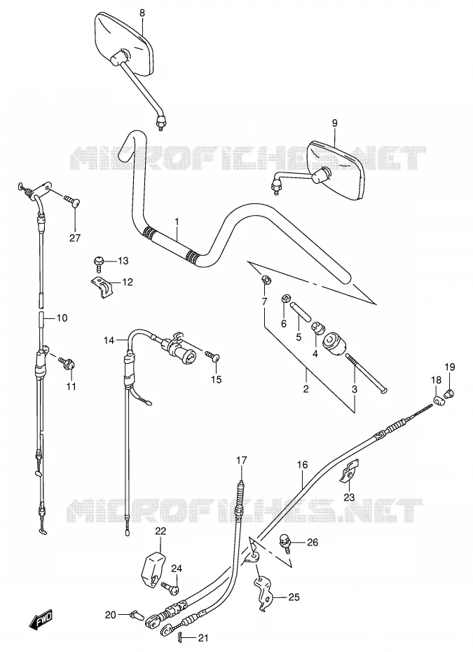 HANDLEBAR (MODEL V) Suzuki MOTO 800 INTRUDER 1992  VS800GLN(E28)