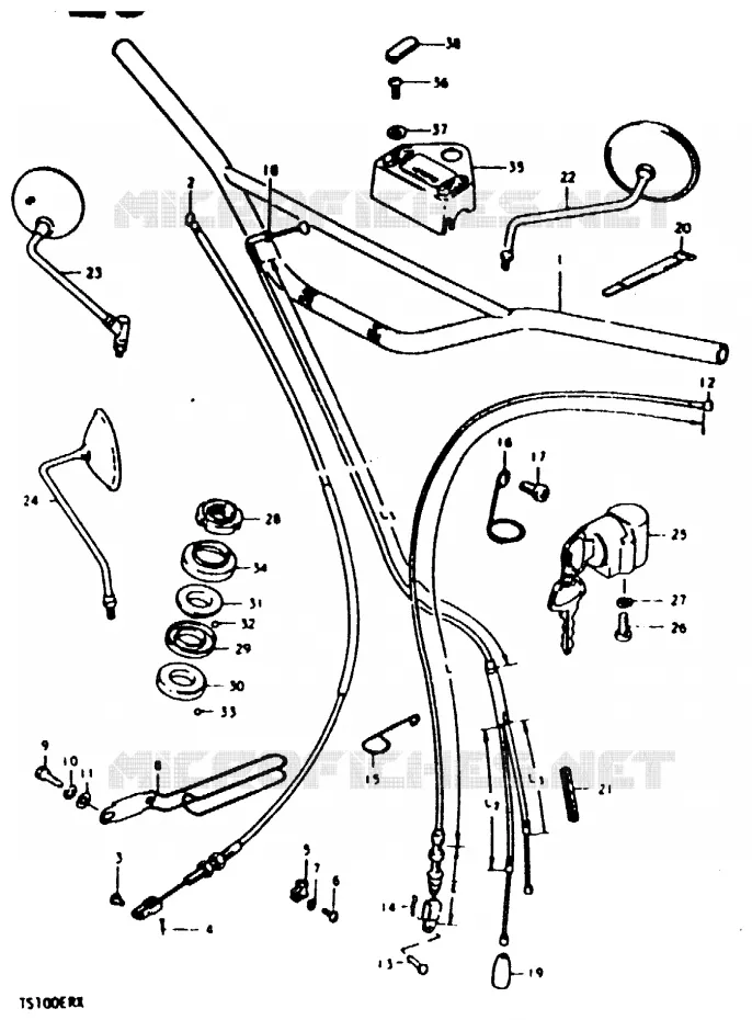 HANDLEBAR Suzuki MOTO 100 TS-ER 1996  TS100ERT(T/X)