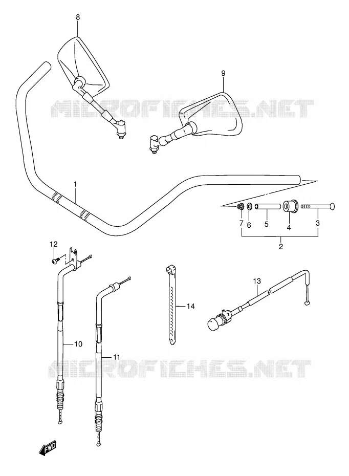 HANDLEBAR Suzuki MOTO 1500 INTRUDER 2014  VL1500K3(E2)