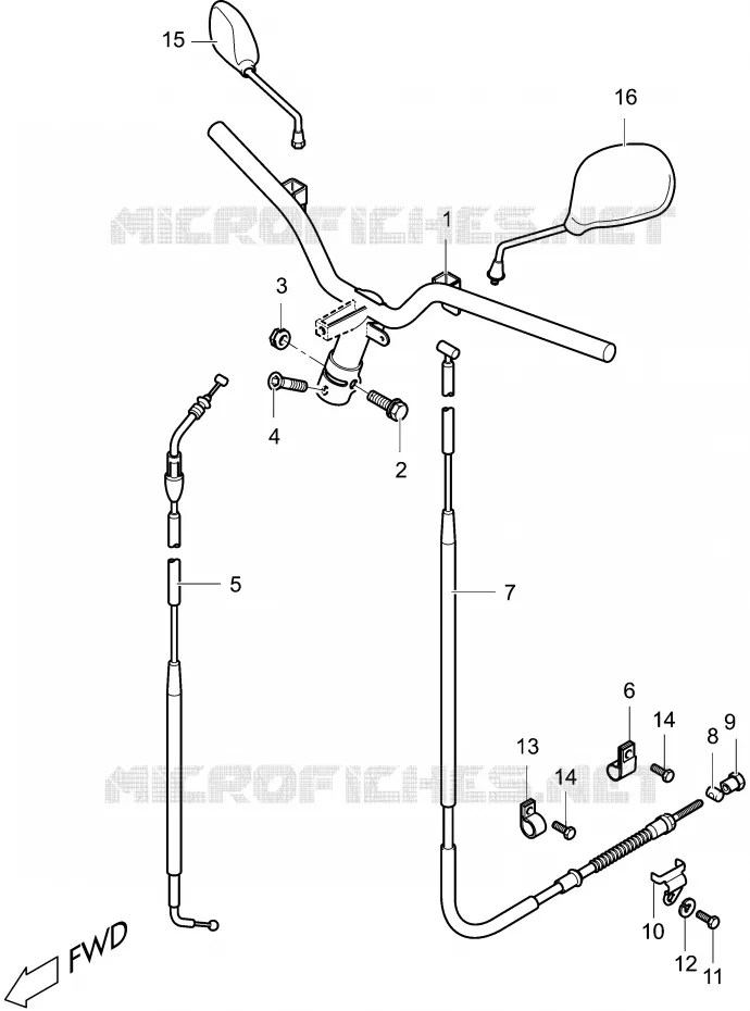 HANDLEBAR Suzuki SCOOTER 50 ESTILETE 2000  UF50Y