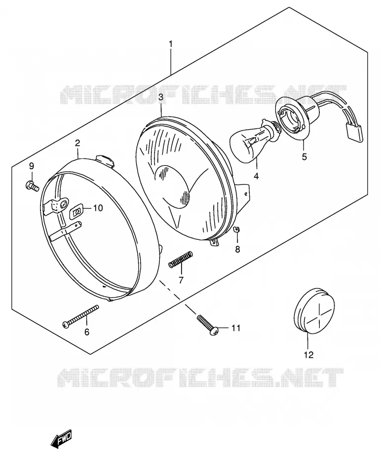 HEADLIGHT (E1,E24,E71) Suzuki MOTO 185 TS-ER 2000  TS185ERY(E1)