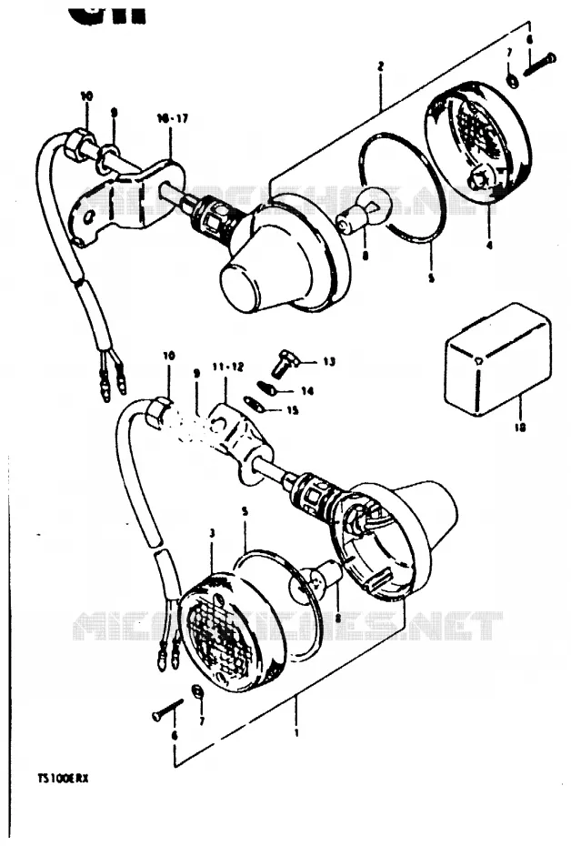 INDICATORS (E2) Suzuki MOTO 100 TS-ER 1996  TS100ERT(T/X)