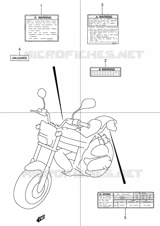 LABEL (MODEL W/X) Suzuki MOTO 50 STREET-MAGIC 1999  TR50SX(E2)